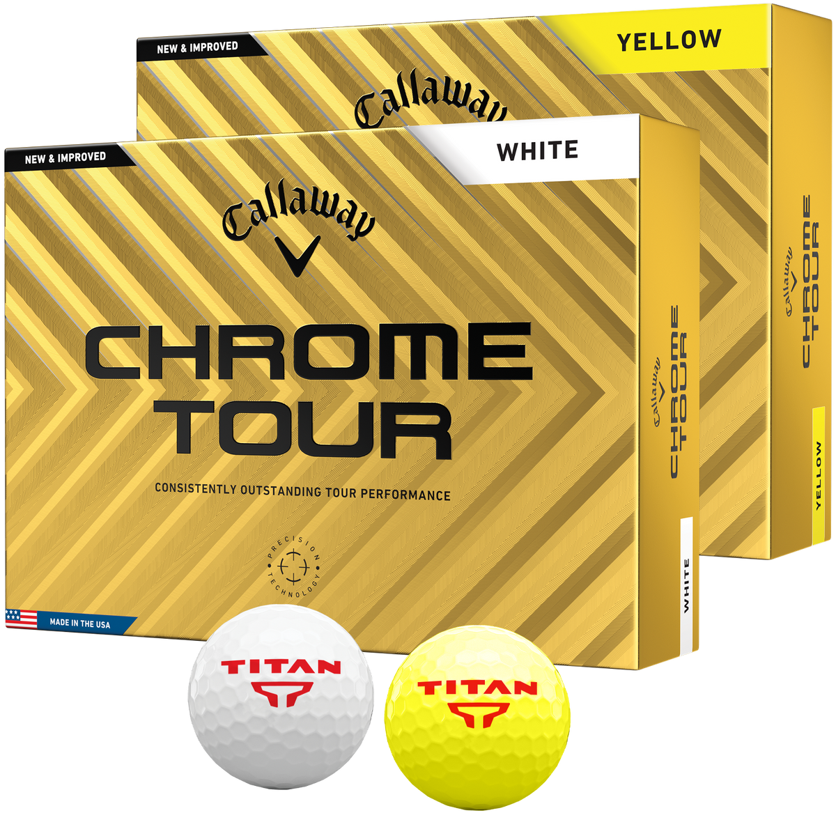 Custom Callaway Chrome Tour Golf Balls | Personalized Tour