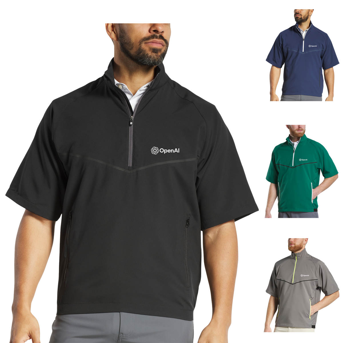 FootJoy Men's Zephyr Short Sleeve Windshirt | Custom Golf – Gold
