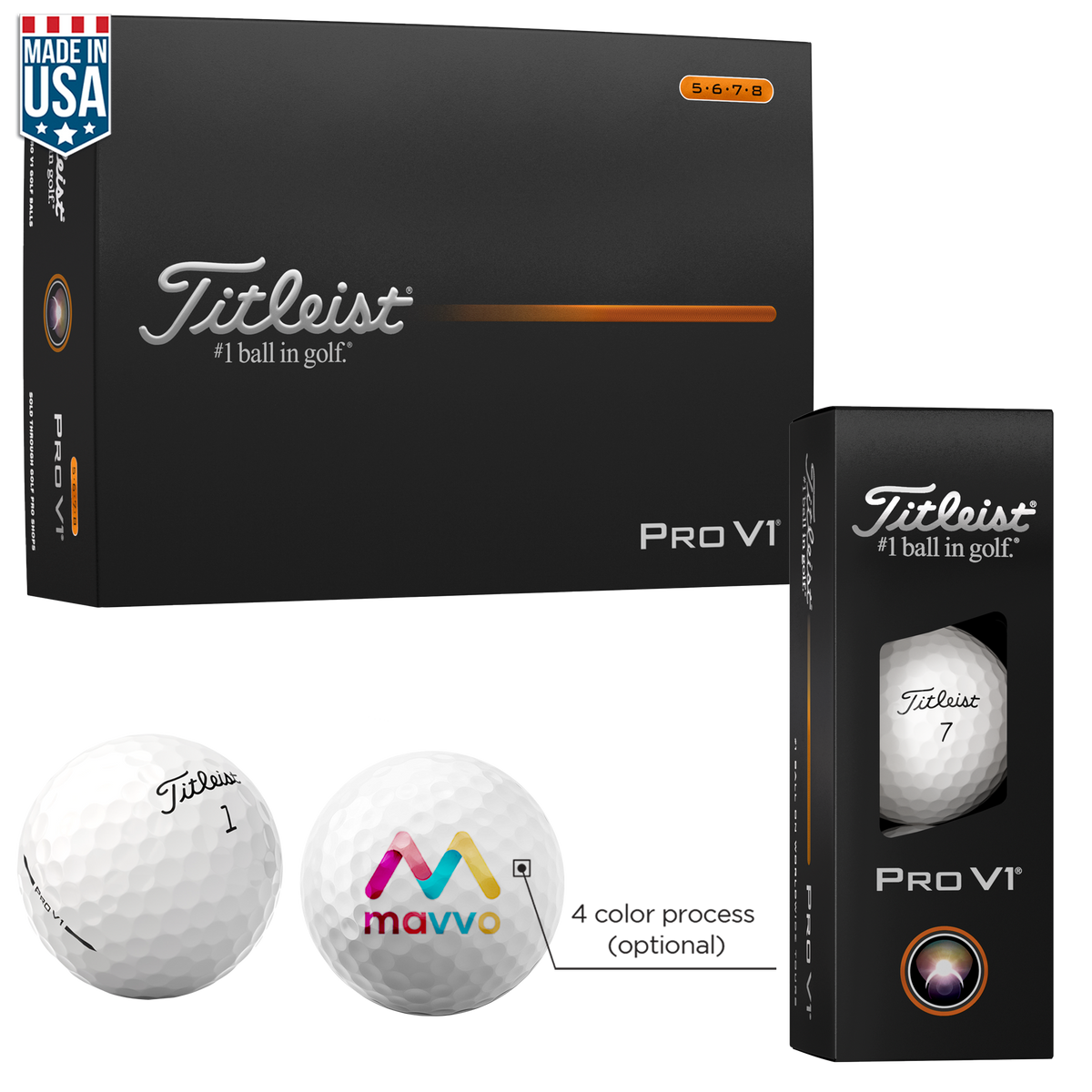 PV1H-FD- Titleist Pro V1 Half Dozen | Custom Logo Golf Balls