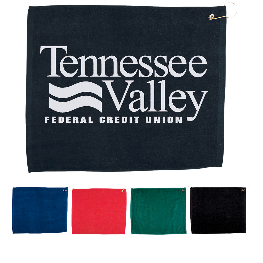 Custom Golf Towel 15x18 | Corporate Branded Velour Towel with