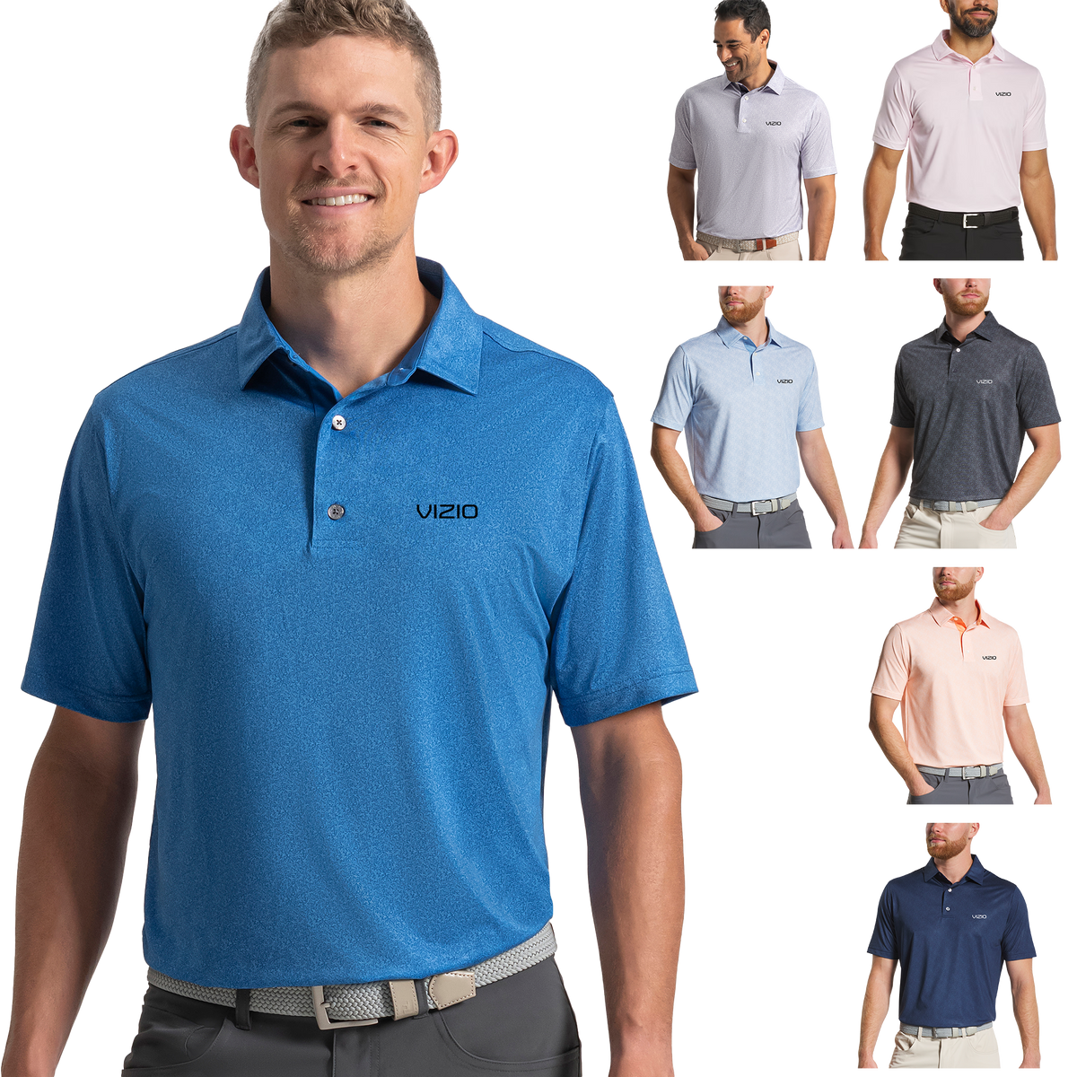 タイムセールGolfickers G-Polo 2025 インディゴ Lサイズ FootJoy Men's Speckle Print Golf Polo | Custom Performance Brand